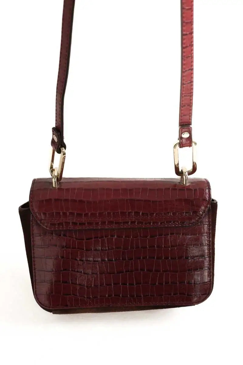 Sac à bandoulière Claudie Pierlot Amy Bordeaux en Cuir