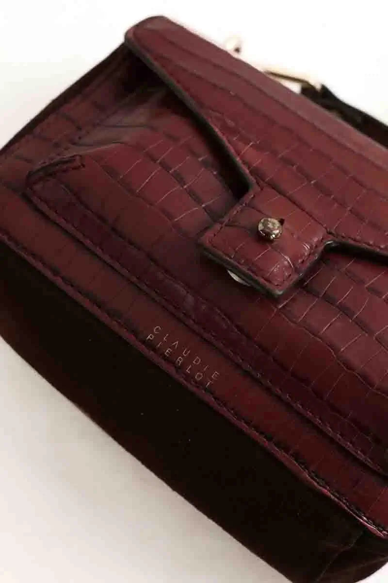 Sac à bandoulière Claudie Pierlot Amy Bordeaux en Cuir