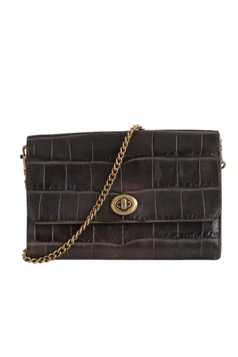 Sac à bandoulière Coach Anthracite en Cuir - Seconde Main
