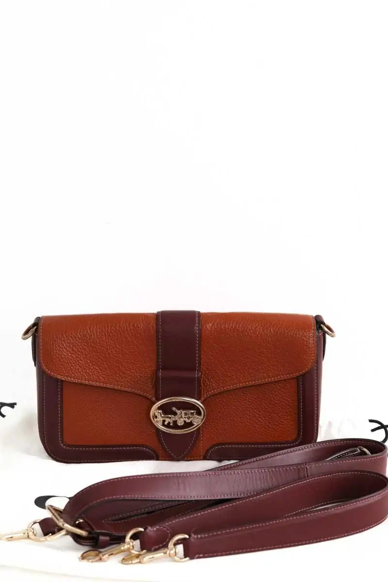 Sac à bandoulière Coach Georgie Orange en Cuir