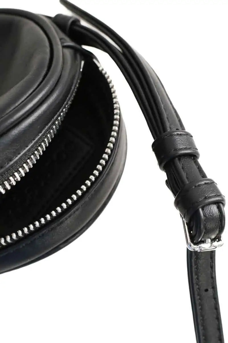 Sac à bandoulière Courrèges Réédition new circle Noir en Cuir
