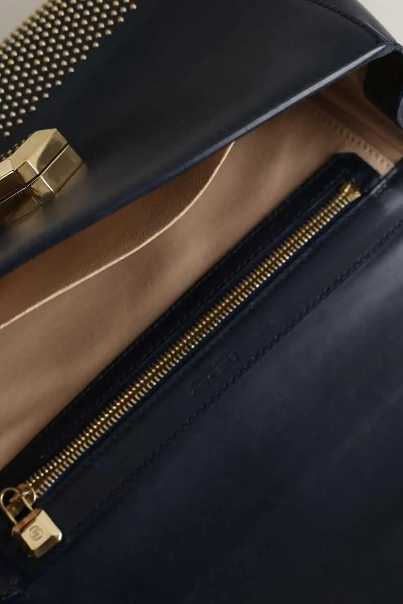 Sac à bandoulière Elie Saab Marine en Cuir