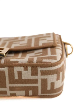 Sac à bandoulière Fendi Baguette Beige en Tissu