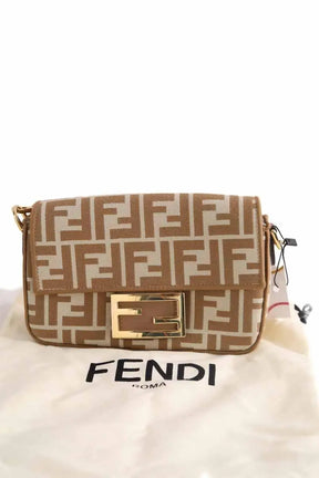Sac à bandoulière Fendi Baguette Beige en Tissu