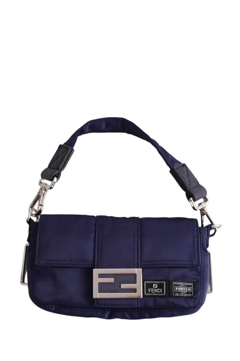 Sac à bandoulière Fendi Mini Phone case Baguette Nylon Marine en Tissu - Seconde Main