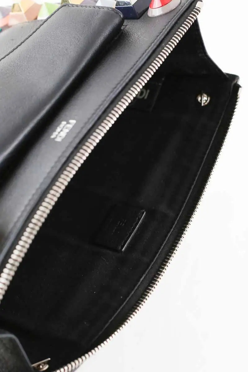 Sac à bandoulière Fendi Studded Noir en Cuir