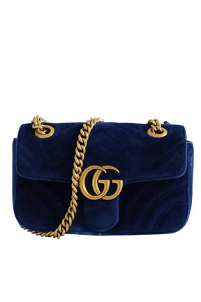 Sac à bandoulière Gucci Bleu en Velours - Seconde Main