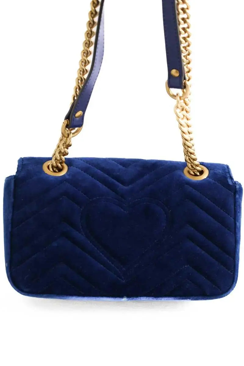 Sac à bandoulière Gucci Bleu en Velours