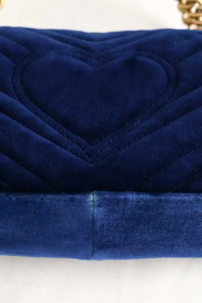 Sac à bandoulière Gucci Bleu en Velours