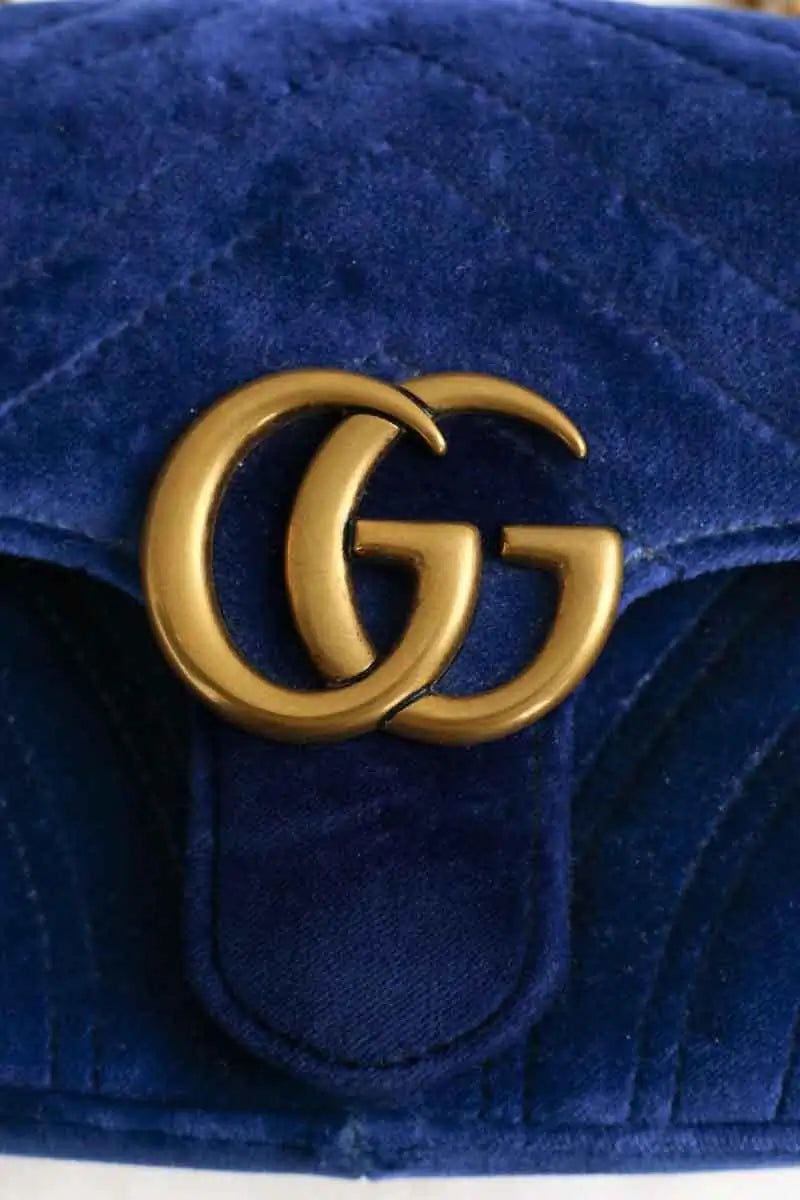 Sac à bandoulière Gucci Bleu en Velours