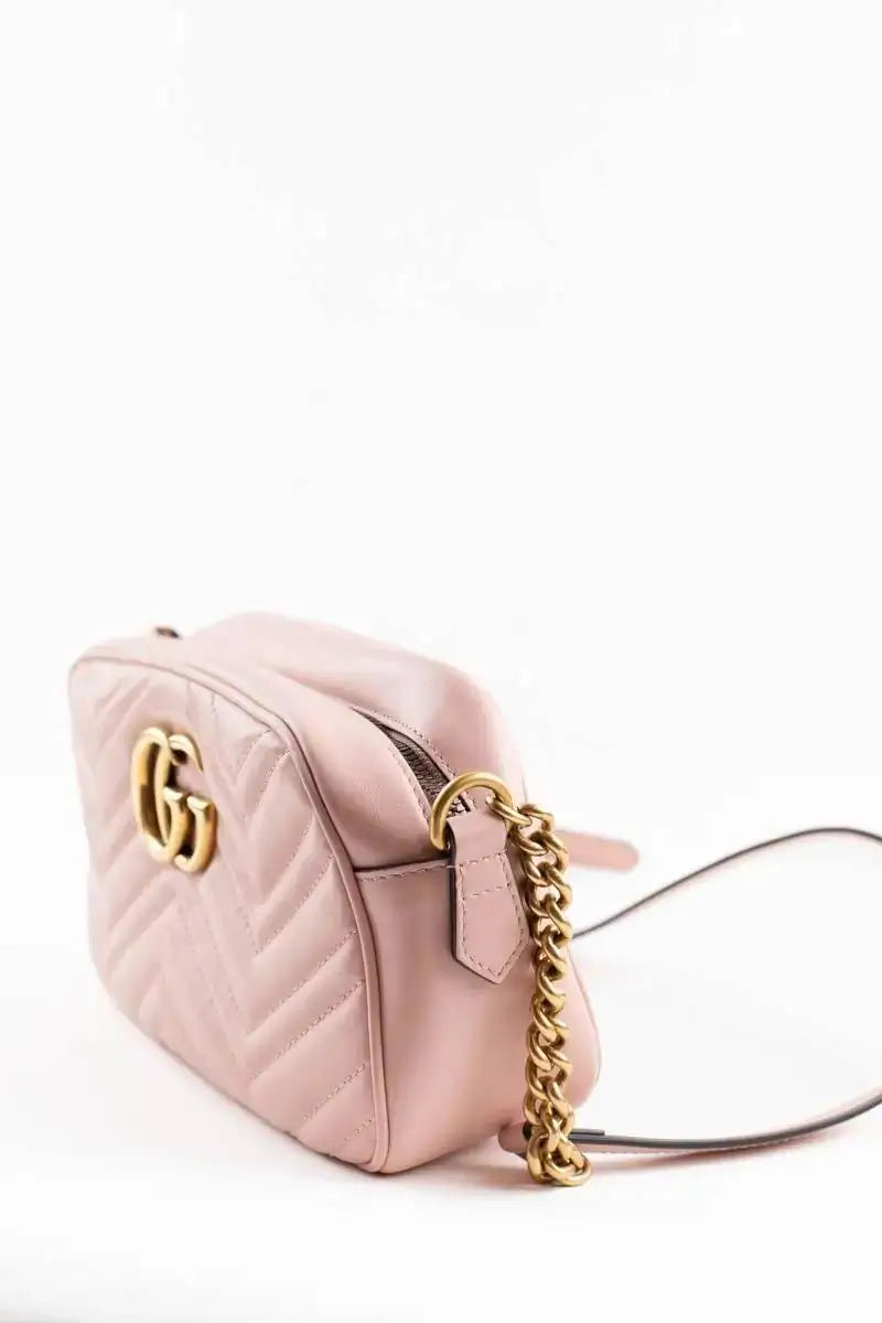 Sac à bandoulière Gucci GG Marmont Bucket Rose en Cuir