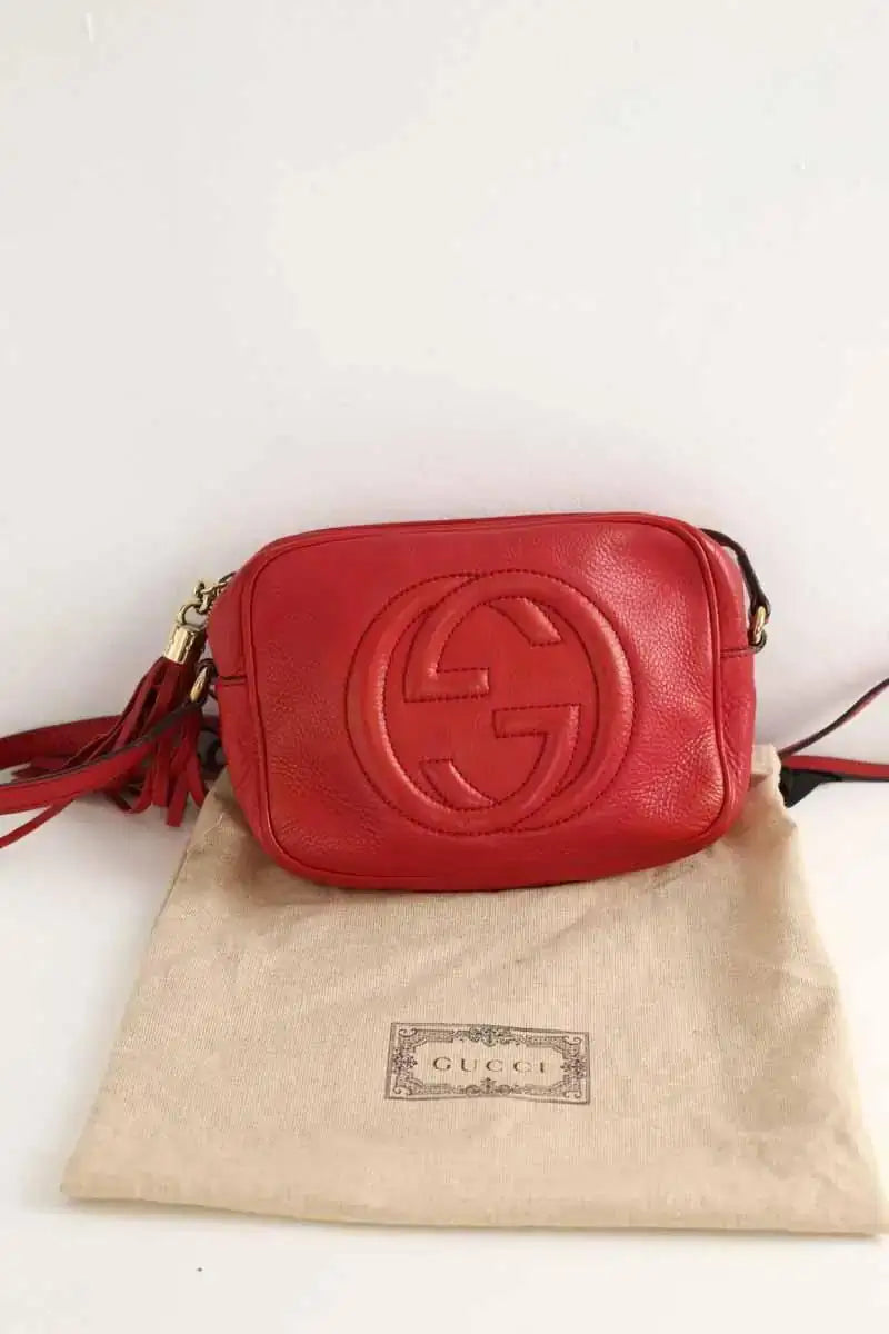 Sac à bandoulière Gucci Soho Rouge en Cuir