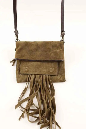 Sac à bandoulière Jérôme Dreyfuss Kaki en Daim