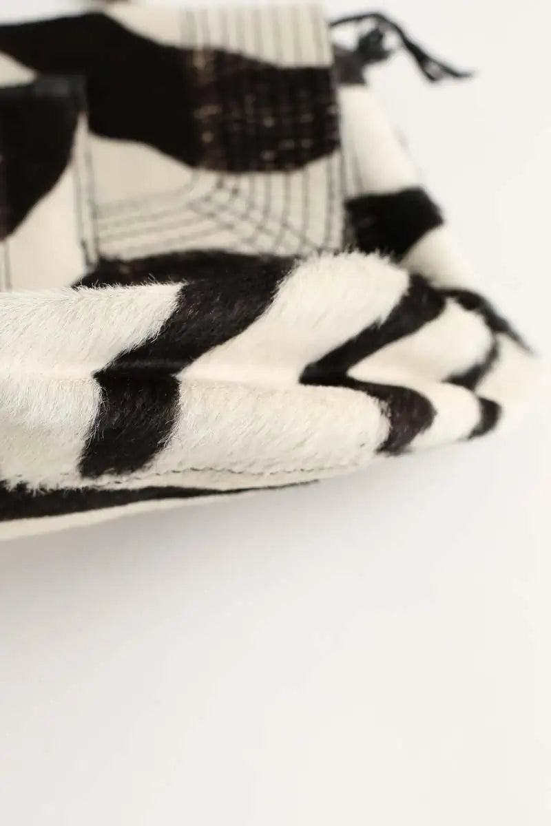 Sac à bandoulière Jérôme Dreyfuss Lulu imprimé zèbre Blanc en Cuir