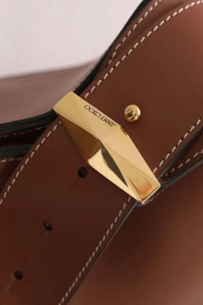Sac à bandoulière Jimmy Choo Diamond Hobo Marron en Cuir