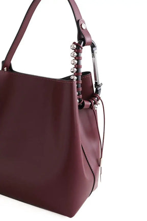 Sac à bandoulière Kitesy Martin Studio Le Sac seau Bordeaux en Cuir
