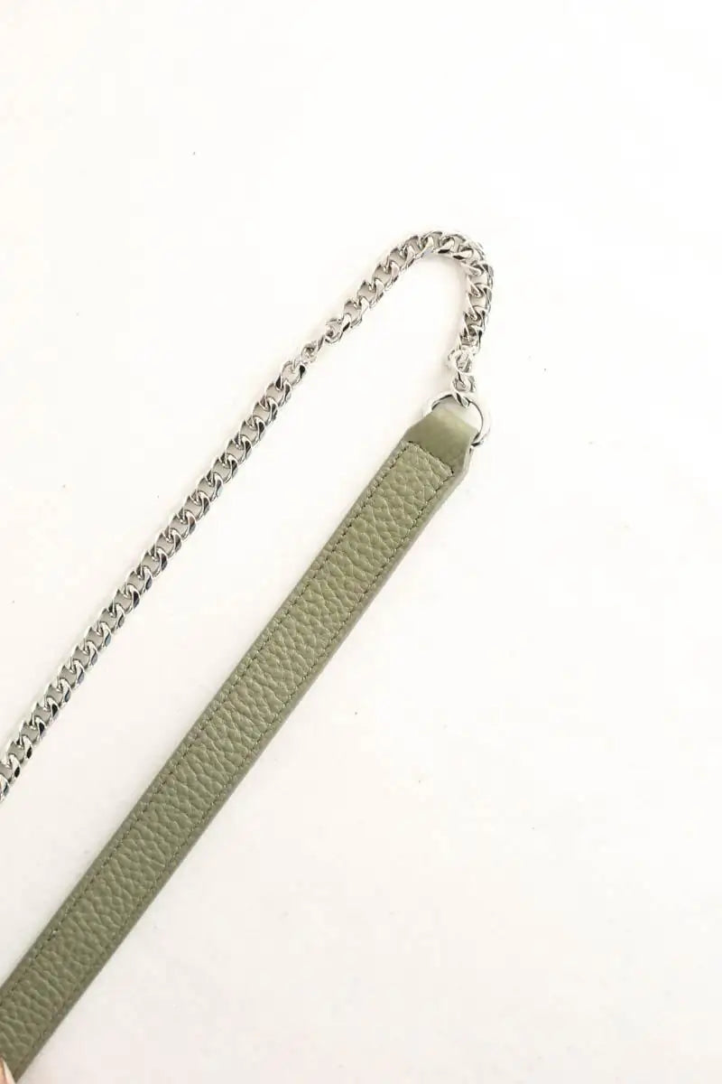 Sac à bandoulière Lacoste Kaki en Cuir