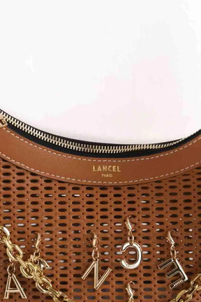 Sac à bandoulière Lancel Sac zippe M double porte Camel en Cuir