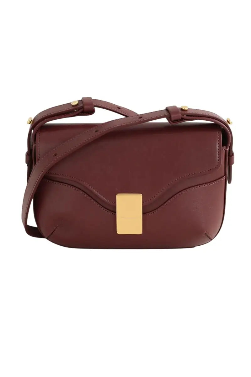 Sac à bandoulière Léo et Violette Nova mini Bordeaux en Cuir - Seconde Main