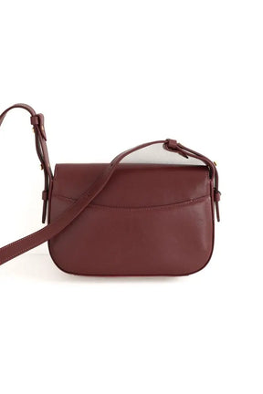 Sac à bandoulière Léo et Violette Nova mini Bordeaux en Cuir