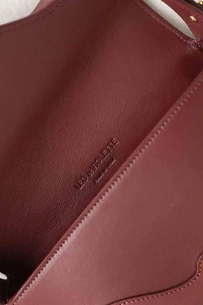 Sac à bandoulière Léo et Violette Nova mini Bordeaux en Cuir