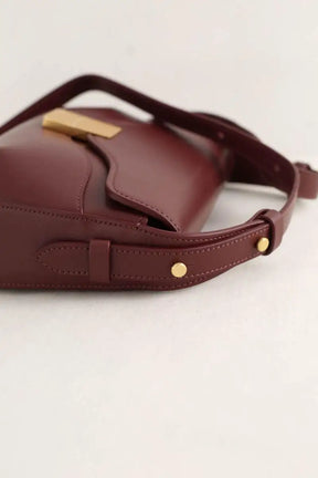 Sac à bandoulière Léo et Violette Nova mini Bordeaux en Cuir