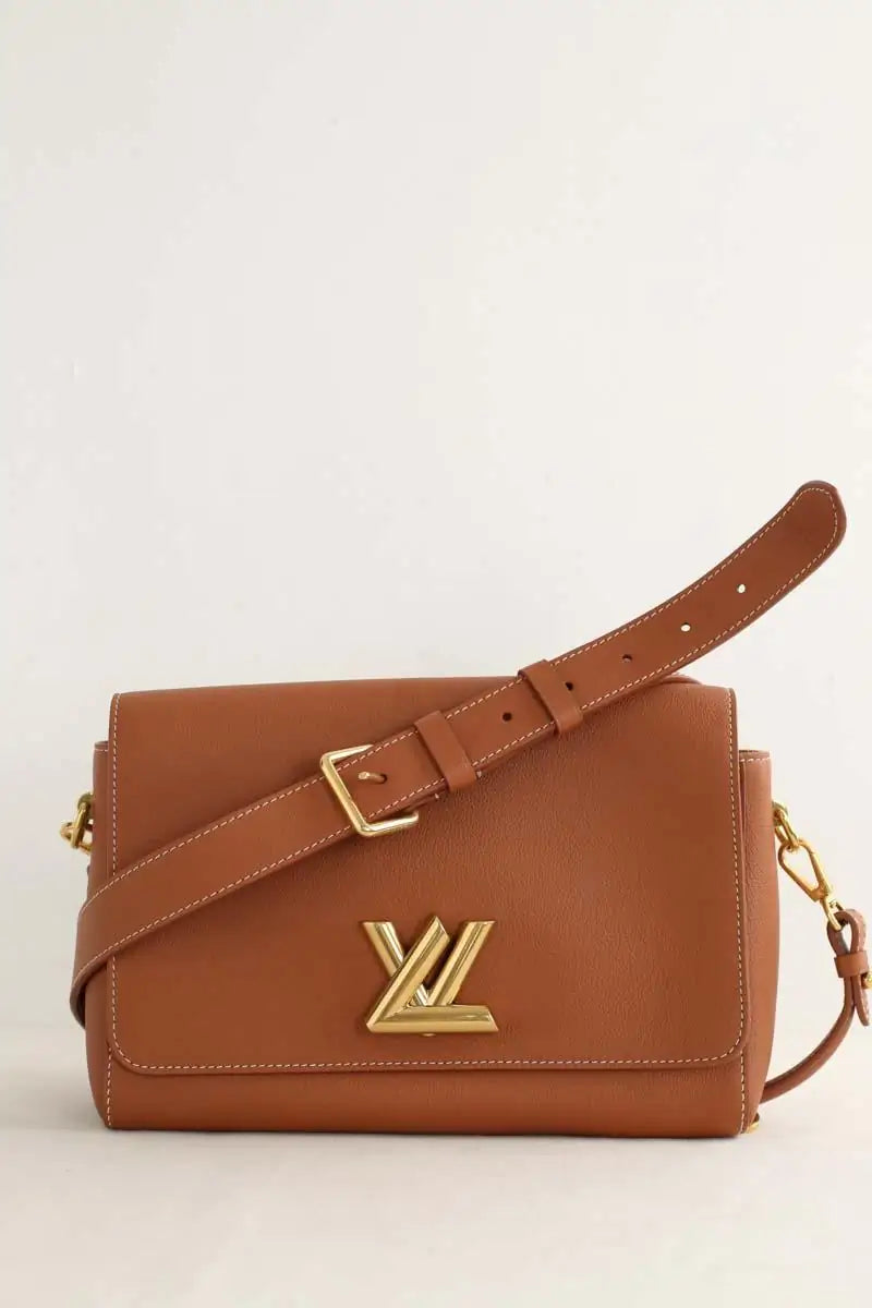 Sac à bandoulière Louis Vuitton Calfskin soft twist shoulder bag cognac Camel en Cuir