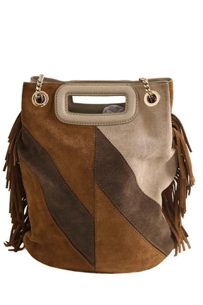 Sac à bandoulière Maje Marron en Daim