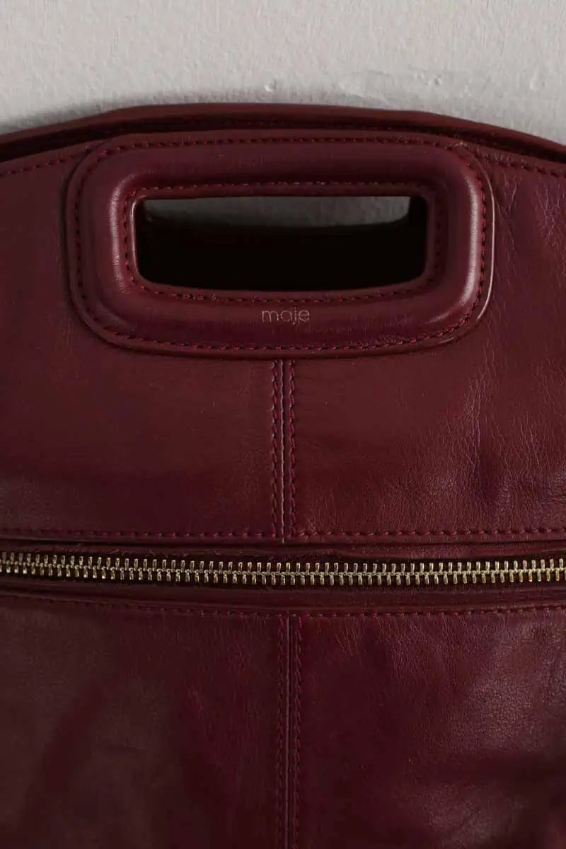 Sac à bandoulière Maje Miss M Bordeaux en Cuir