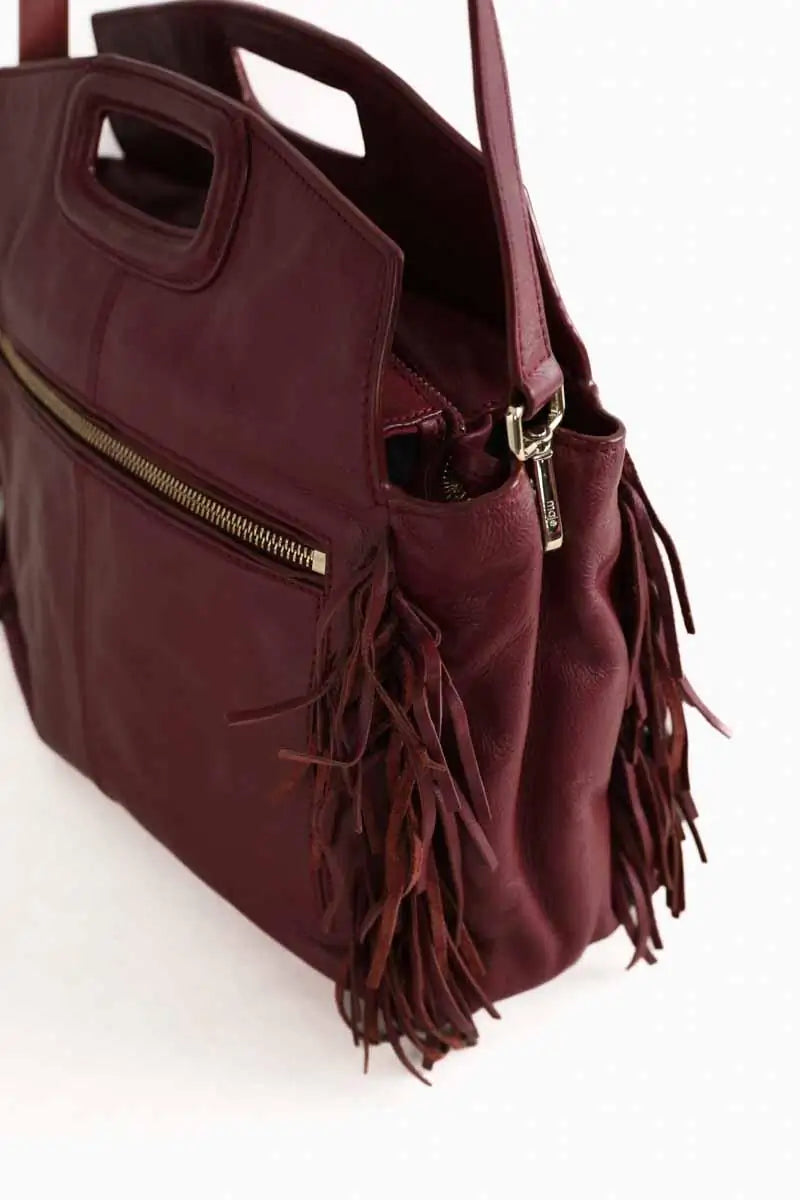 Sac à bandoulière Maje Miss M Bordeaux en Cuir