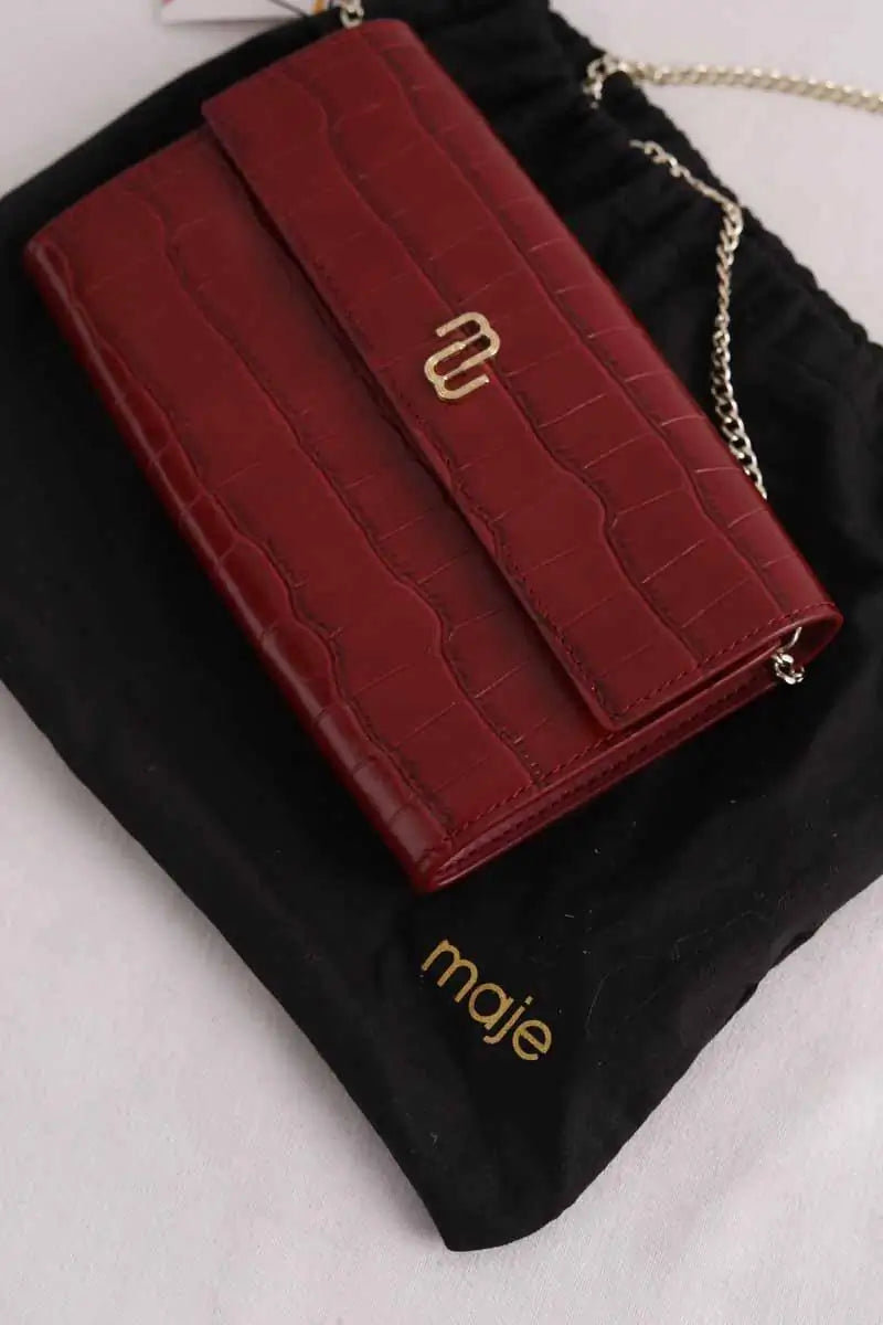 Sac à bandoulière Maje Rouge en Cuir