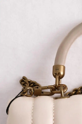 Sac à bandoulière mini Tory Burch Kira Ecru en Cuir