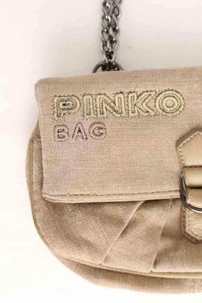Sac à bandoulière Pinko Beige en Velours