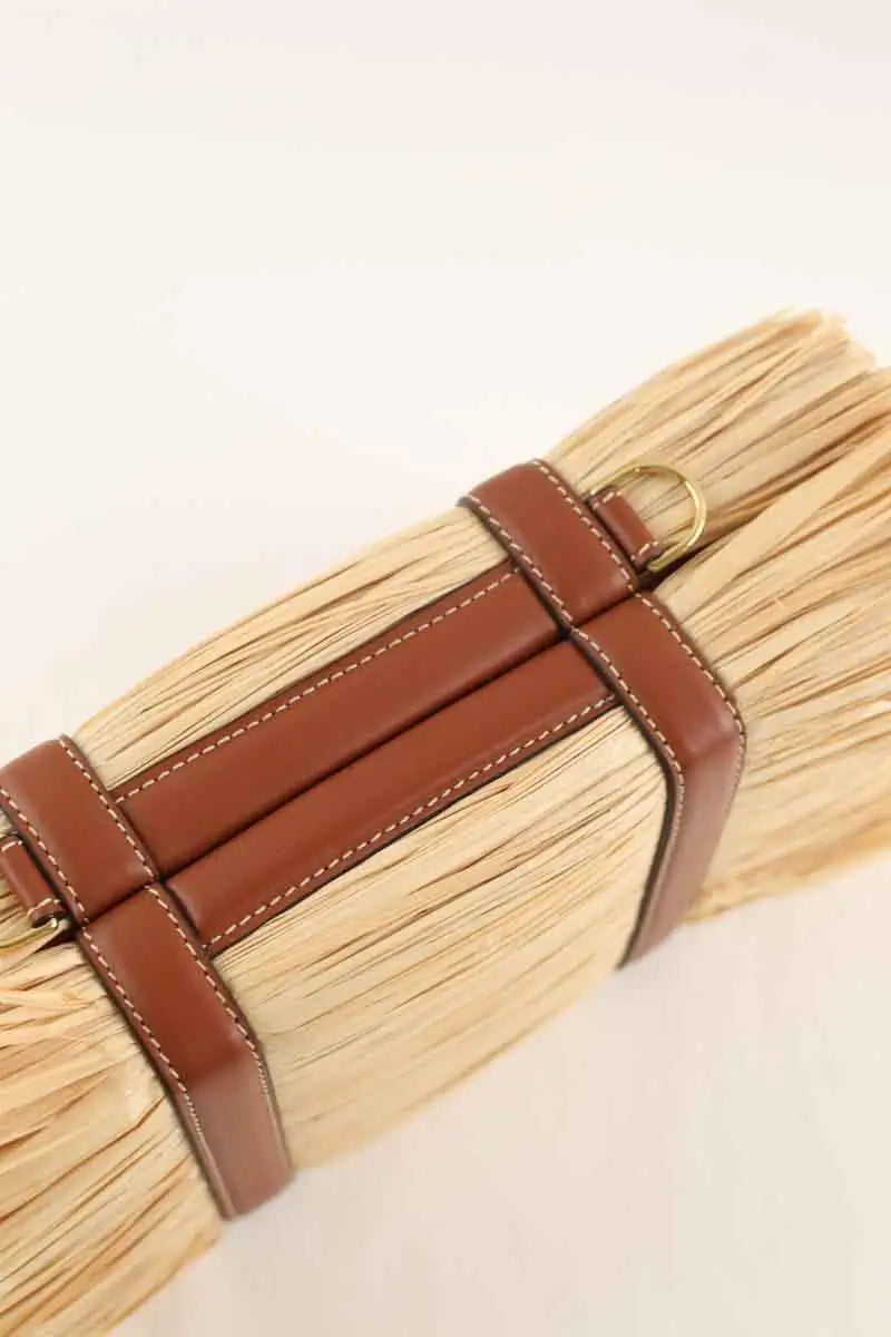 Sac à bandoulière Polène Pai Beige en Osier