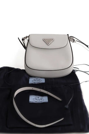 Sac à bandoulière Prada Cleo Blanc en Cuir