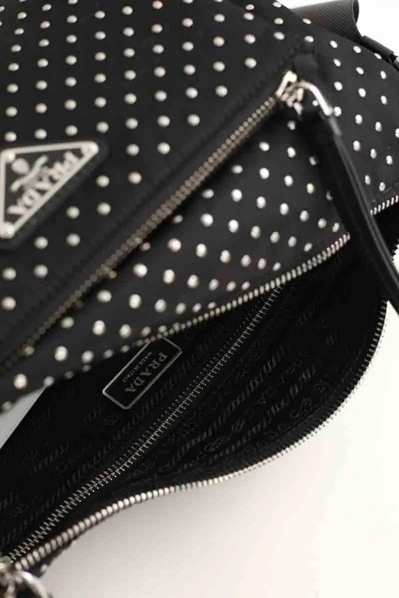 Sac à bandoulière Prada Noir en Tissu