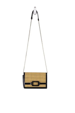Sac à bandoulière Roger Vivier Besace Belle Voyage en laine jaune Noir en Tissu - Seconde Main