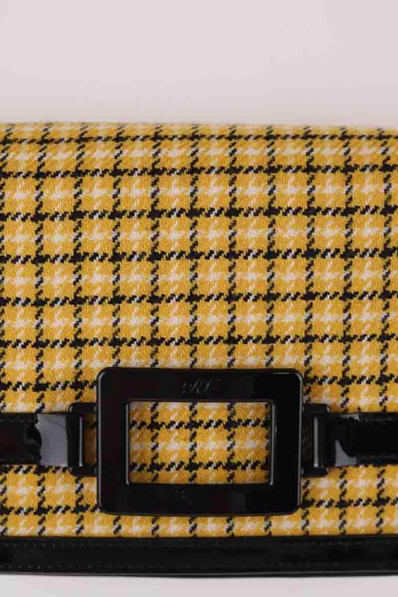 Sac à bandoulière Roger Vivier Besace Belle Voyage en laine jaune Noir en Tissu