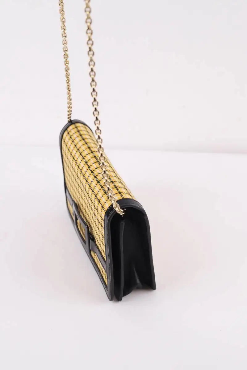 Sac à bandoulière Roger Vivier Besace Belle Voyage en laine jaune Noir en Tissu