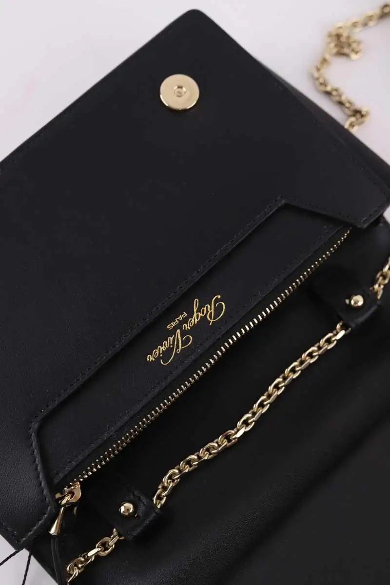 Sac à bandoulière Roger Vivier Besace Belle Voyage en laine jaune Noir en Tissu