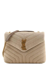 Sac à bandoulière Saint Laurent Loulou Beige en Lin - Seconde Main