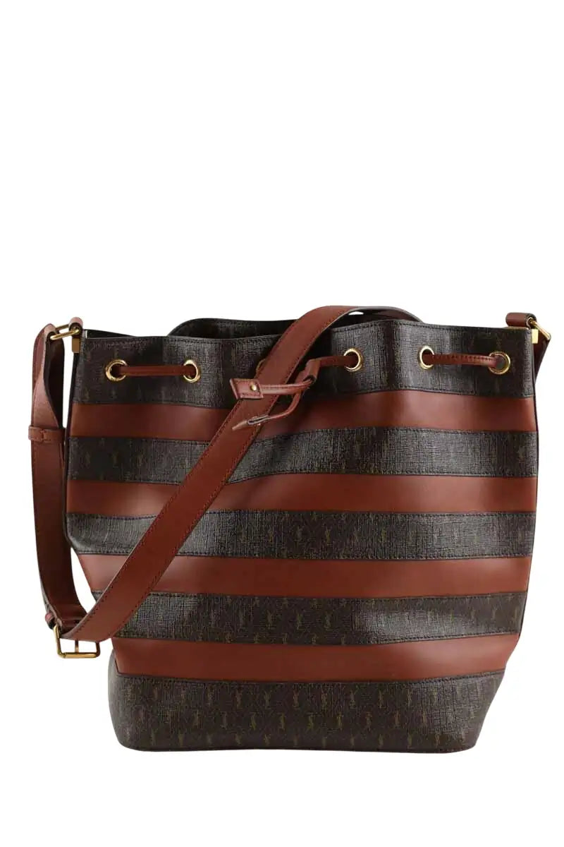 Sac à bandoulière Saint Laurent Sac seau monogramme Marron en Cuir - Seconde Main
