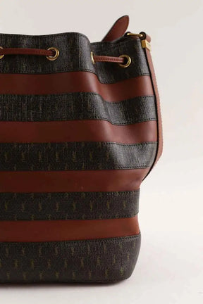 Sac à bandoulière Saint Laurent Sac seau monogramme Marron en Cuir