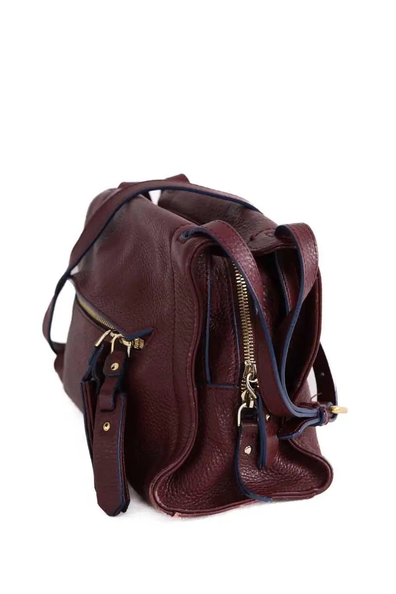 Sac à bandoulière Sandro Bordeaux en Cuir