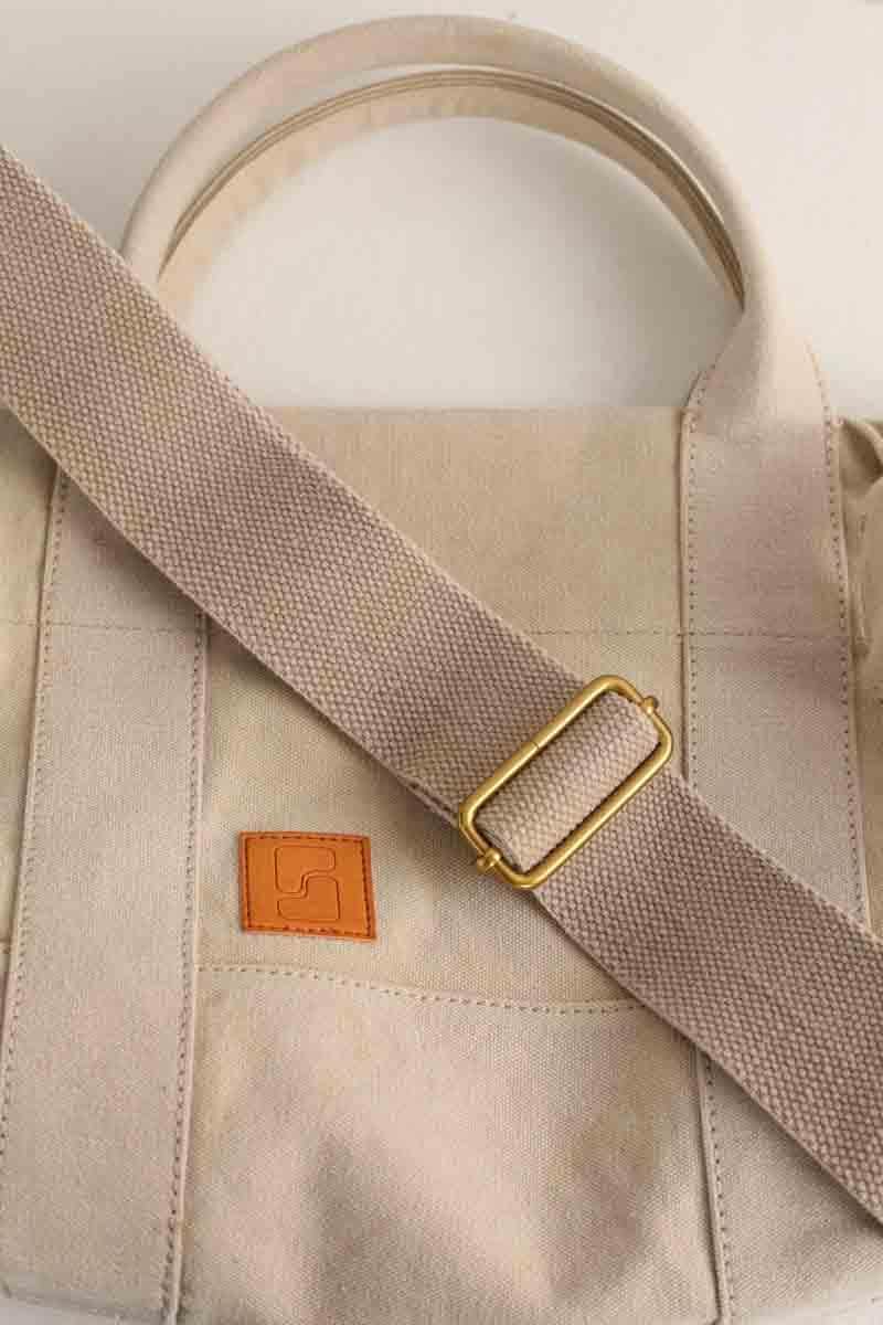 Sac à bandoulière Soeur Beige en Tissu