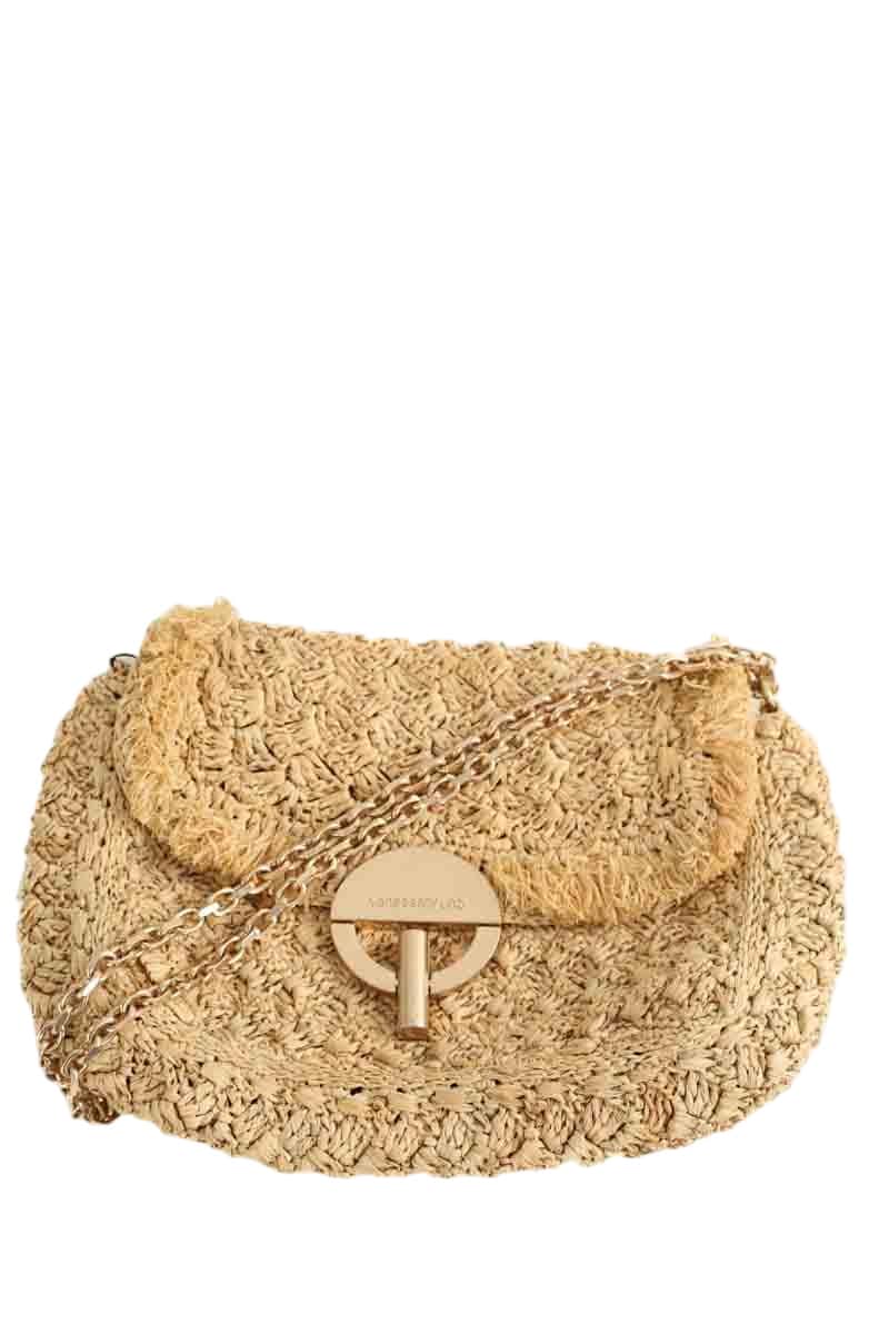 Sac à bandoulière Vanessa Bruno Moon Camel en Osier - Seconde Main