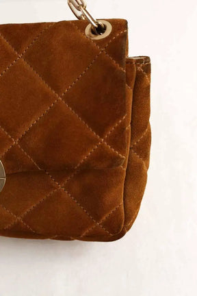 Sac à bandoulière Vanessa Bruno Moon grand Camel en Daim