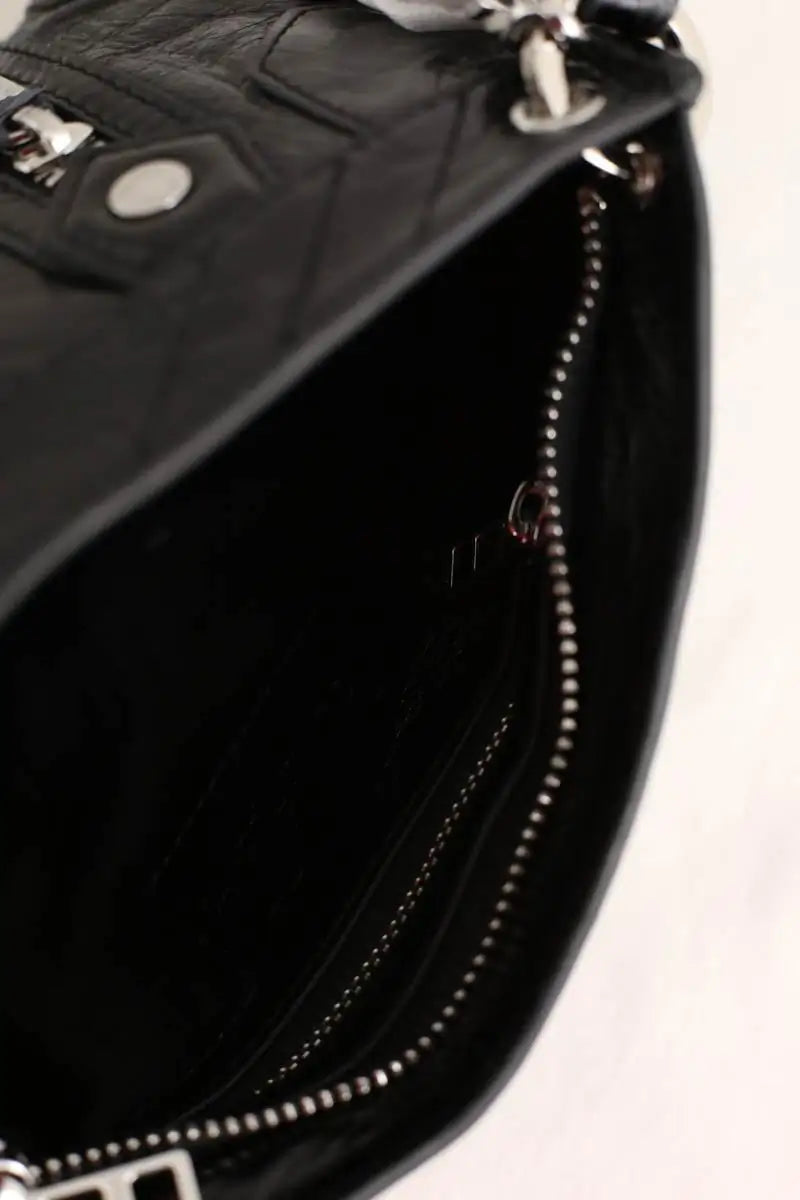 Sac à bandoulière Zadig & Voltaire Sunny Mood Vintage Patent Noir en Cuir