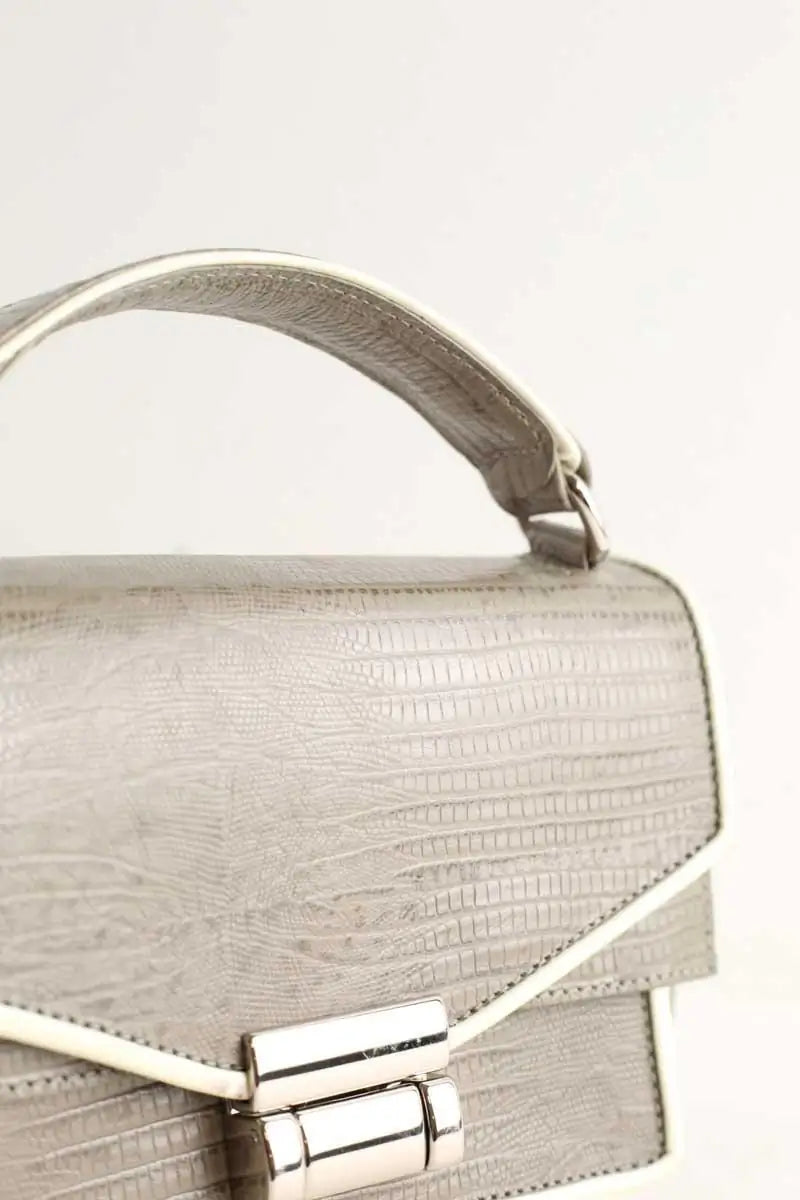Sac à main Adelaide De Grandcourt Gris en Cuir