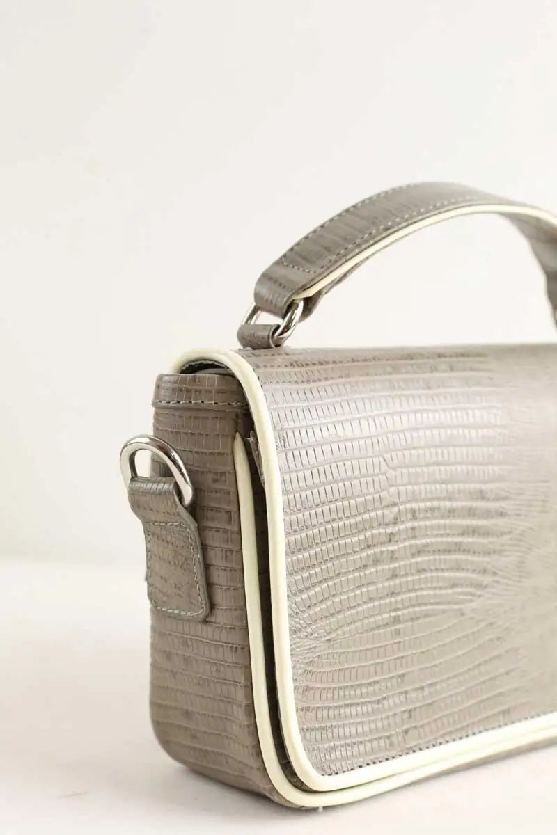 Sac à main Adelaide De Grandcourt Gris en Cuir